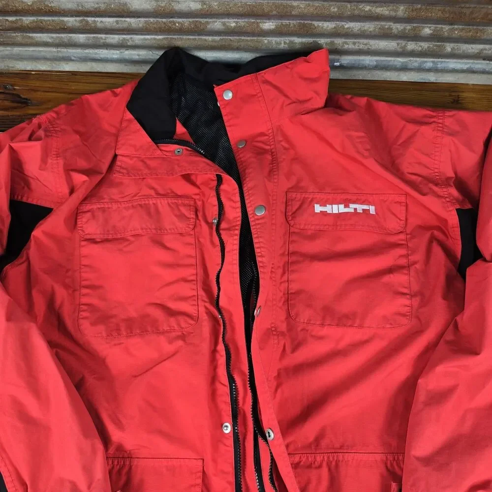 HILTI Women's 4XL water proof Soft Shell Full Zip Coat Jacket Red Tools Pockets